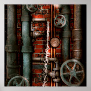 Steampunk - Rörning - Rör och ventiler Poster