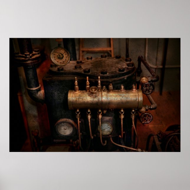 Steampunk - Rörning - Ventilmatrisen Poster (Framsidan)