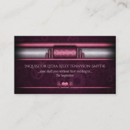 Steampunk, rosa hjärta och redskap, Monogram Visitkort