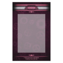 Steampunk, rosa hjärtan på växlar, Monogram