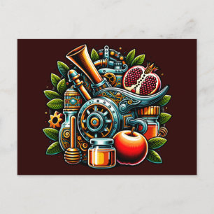 Steampunk Rosh Hashanah Vykort