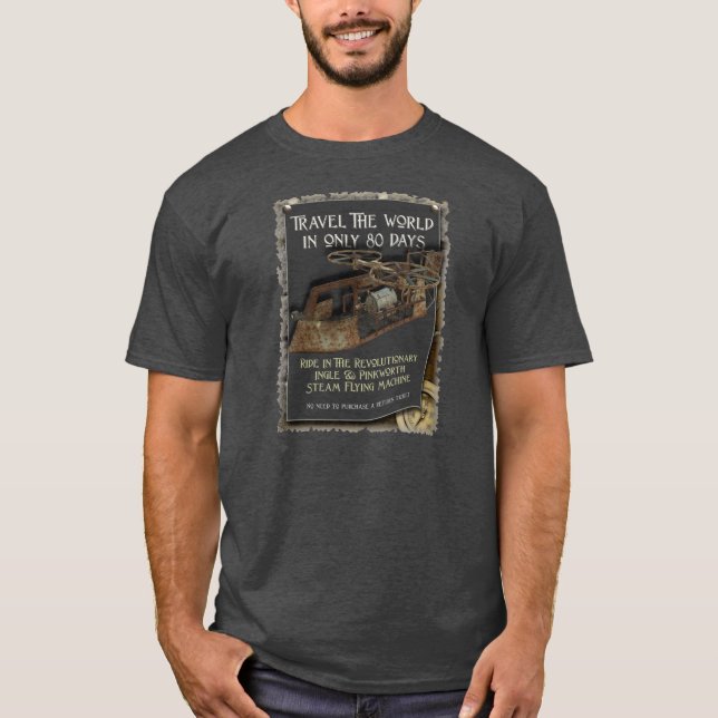 Steampunk rostig flygmaskin tee (Framsida)