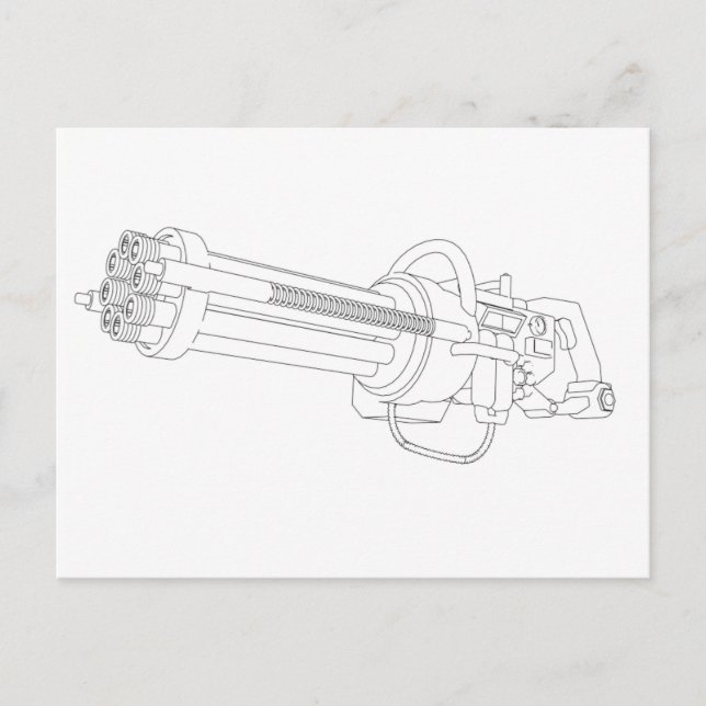 Steampunk Rotation Gun Vykort (Framsida)