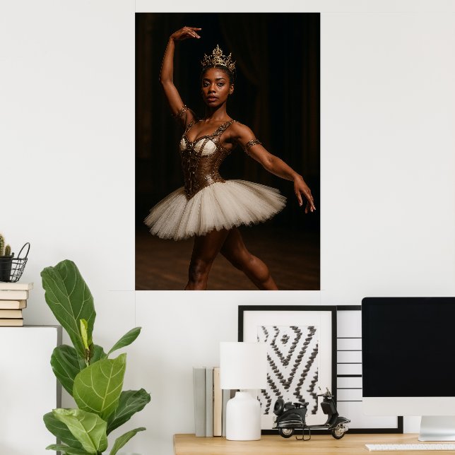 Steampunk Royal Ballerina Elegant Fantasy Poster (Hemmakontoret)