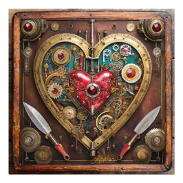 Steampunk Rubiner Och Dolkar Krigare Valentine Fototryck