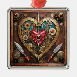 Steampunk Rubiner Och Dolkar Krigare Valentine Julgransprydnad Metall