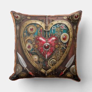 Steampunk Rubiner Och Dolkar Krigare Valentine Kudde