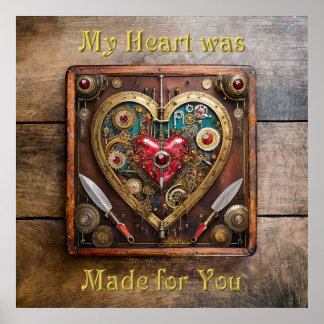 Steampunk Rubiner Och Dolkar Krigare Valentine Poster
