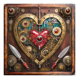 Steampunk Rubiner Och Dolkar Warrior Valentine Fototryck