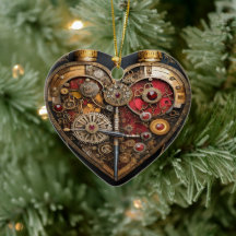 Steampunk Rubiner Och Kugghjul Mörkt Hjärta