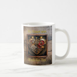 Steampunk Rubiner Och Kugghjul Mörkt Hjärta Kaffemugg