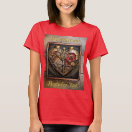 Steampunk Rubiner Och Kugghjul Mörkt Hjärta T Shirt