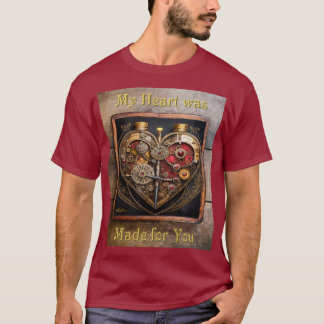 Steampunk Rubiner Och Kugghjul Mörkt Hjärta T Shirt