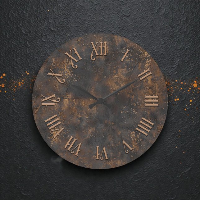Steampunk Rustic Metal Wall Clock Stor Klocka (Skapare uppladdad)