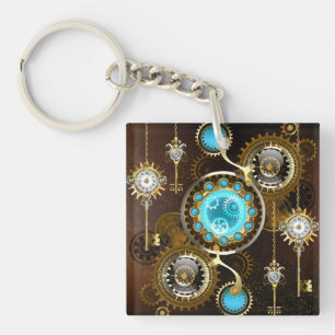 Steampunk Rusty Background med Turquise Lenses