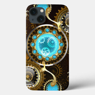 Steampunk Rusty Background med Turquise Lenses