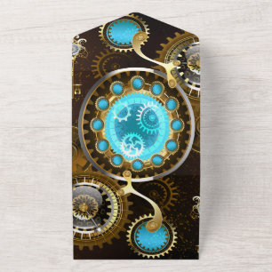 Steampunk Rusty Background med Turquise Lenses