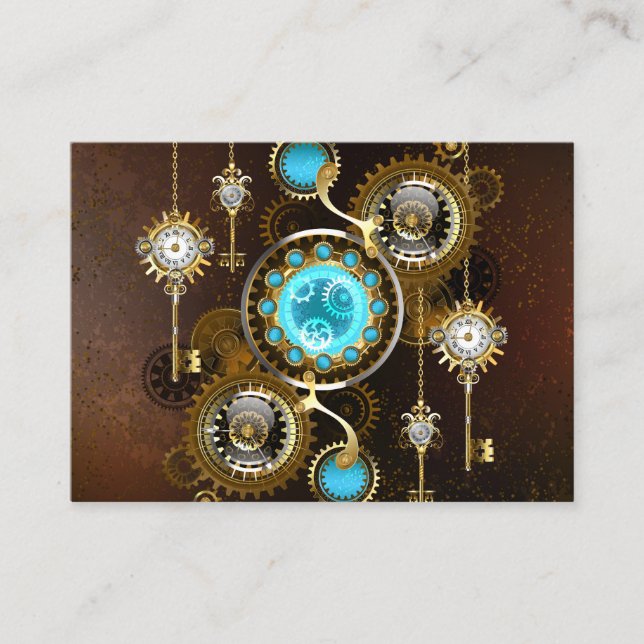 Steampunk Rusty Background med Turquise Lenses (Framsida)