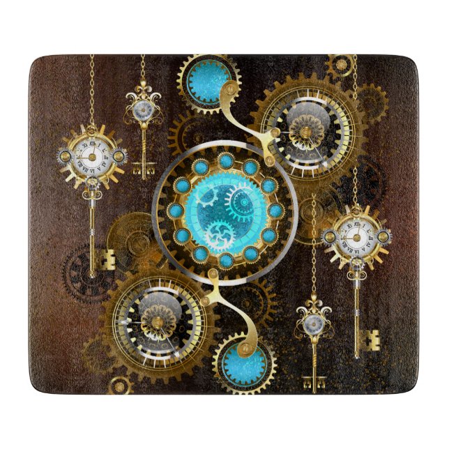 Steampunk Rusty Background med Turquise Lenses (Framsidan)