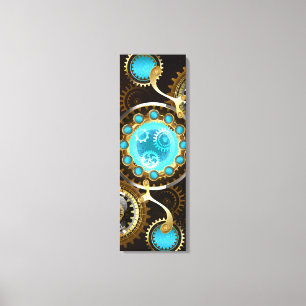 Steampunk Rusty Background med Turquise Lenses Canvastryck