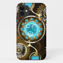 Steampunk Rusty Background med Turquise Lenses