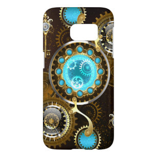 Steampunk Rusty Background med Turquise Lenses Galaxy S5 Skal