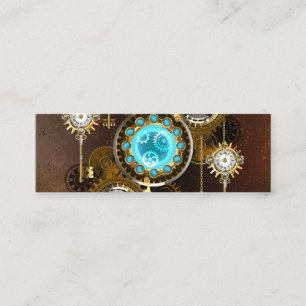 Steampunk Rusty Background med Turquise Lenses Mini Visitkort