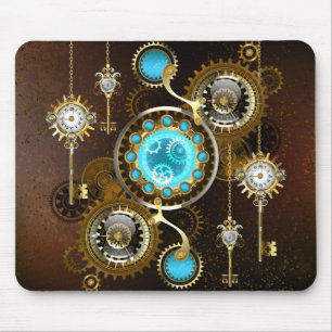 Steampunk Rusty Background med Turquise Lenses Musmatta