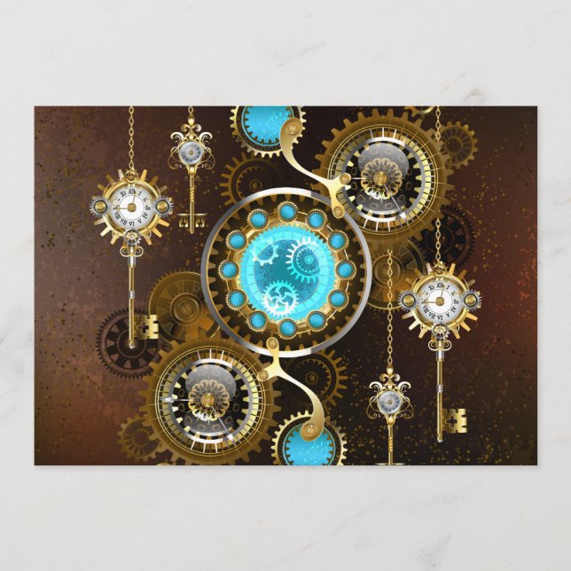 Steampunk Rusty Background med Turquise Lenses Program (Framsida)