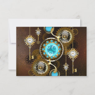 Steampunk Rusty Background med Turquise Lenses Spara Datumet