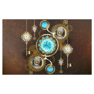 Steampunk Rusty Background med Turquise Lenses Tyg
