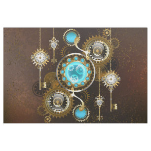 Steampunk Rusty Background med Turquise Lenses Tyg