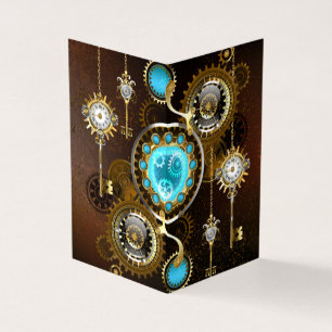 Steampunk Rusty Background med Turquise Lenses Visitkort