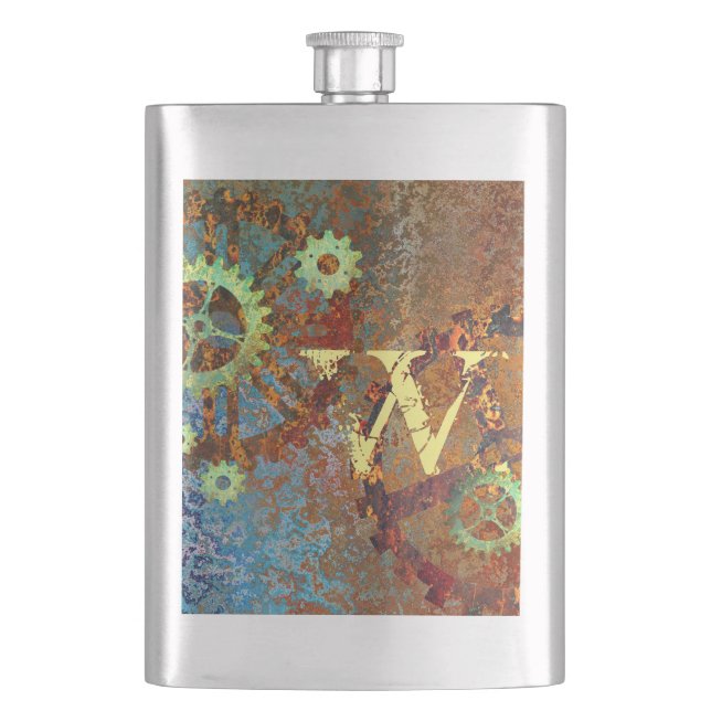 Steampunk Rusty Clockwork Gears Fickplunta (Framsidan)