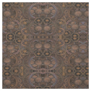 Steampunk Rusty Cogs Fabric Tyg