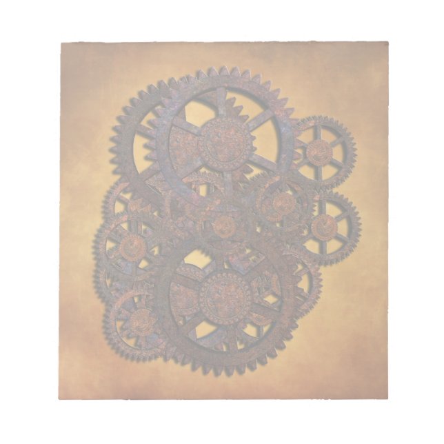 Steampunk Rusty Gears Anteckningsblock (Framsida)