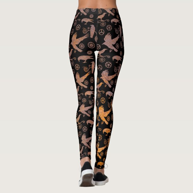 Steampunk Rusty Kråkas and Gears Leggings (Baksida)