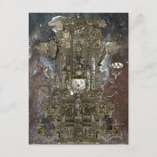Steampunk Rymdtransport Vykort
