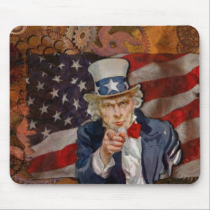 Steampunk Sam Patriotic US Flagga Design Musmatta