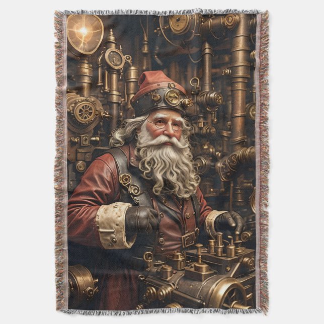 Steampunk Santa Throw Blanket Filt (Framsidan Vertikal)
