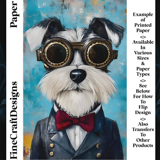 Steampunk Schnauzer Hund Bow Tie Z9 Skrapbok Pappe (Skapare uppladdad)