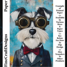 Steampunk Schnauzer Hund Flibunk Krage Z9 Scrapboo