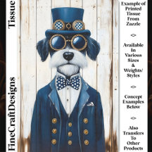 Steampunk Schnauzer Hund, Navy Blue DE7 Decoupage
