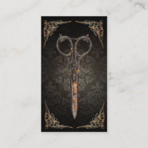 Steampunk Scissor den damastast hårstylisten för Lojalitetskort
