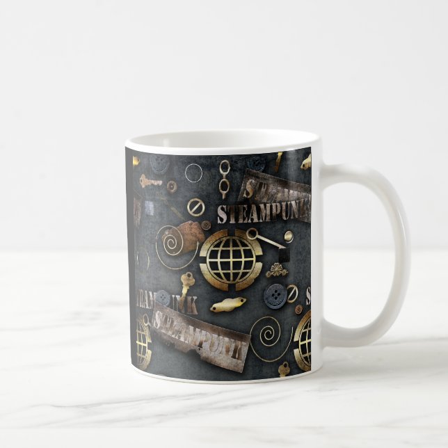Steampunk, scrapbooking kaffemugg (Höger)