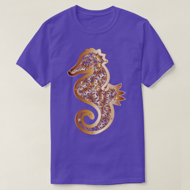 Steampunk seahorse abstrakt design t shirt (Design framsida)