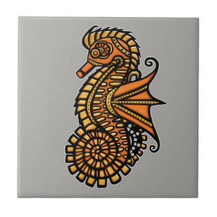 Steampunk Seahorse Kakelplatta