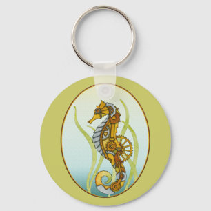 Steampunk Seahorse Nyckelring