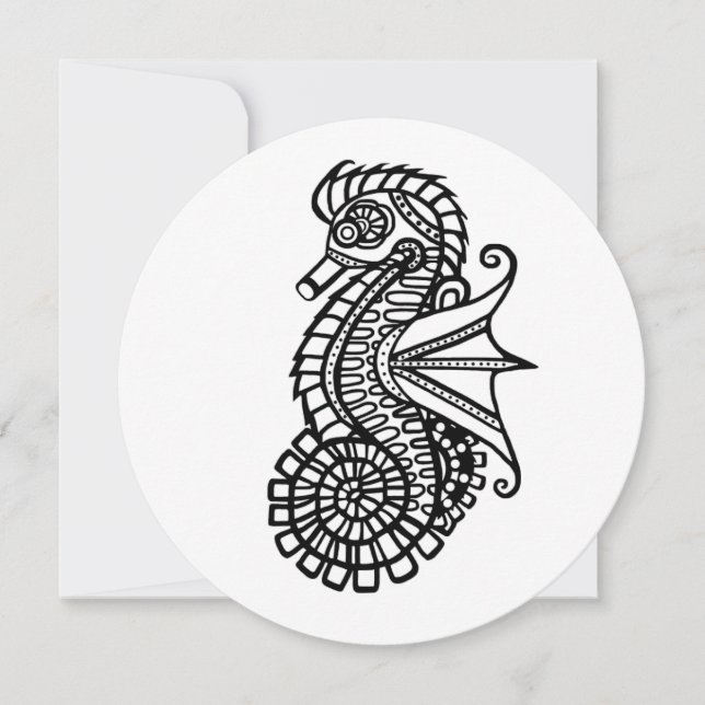 Steampunk Seahorse Stencil (Framsida)