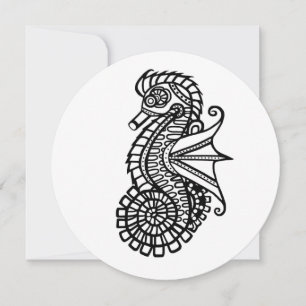 Steampunk Seahorse Stencil
